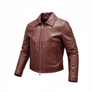 Wilsons Oxblood Leather Zip Jacket Size Small